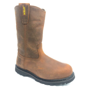 BOOTS STEEL TOE 12" SLIP ON BROWN